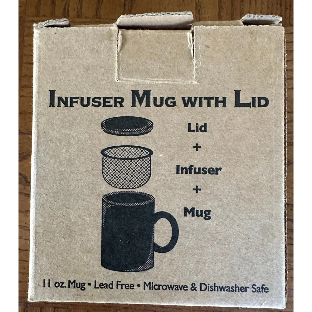 Steaz Infuser Mug w/ lid and stainless steel strainer included